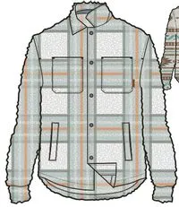 Olympus Yarn Dye Recycled Sherpa Fleece Shirt - Surf Spray Check