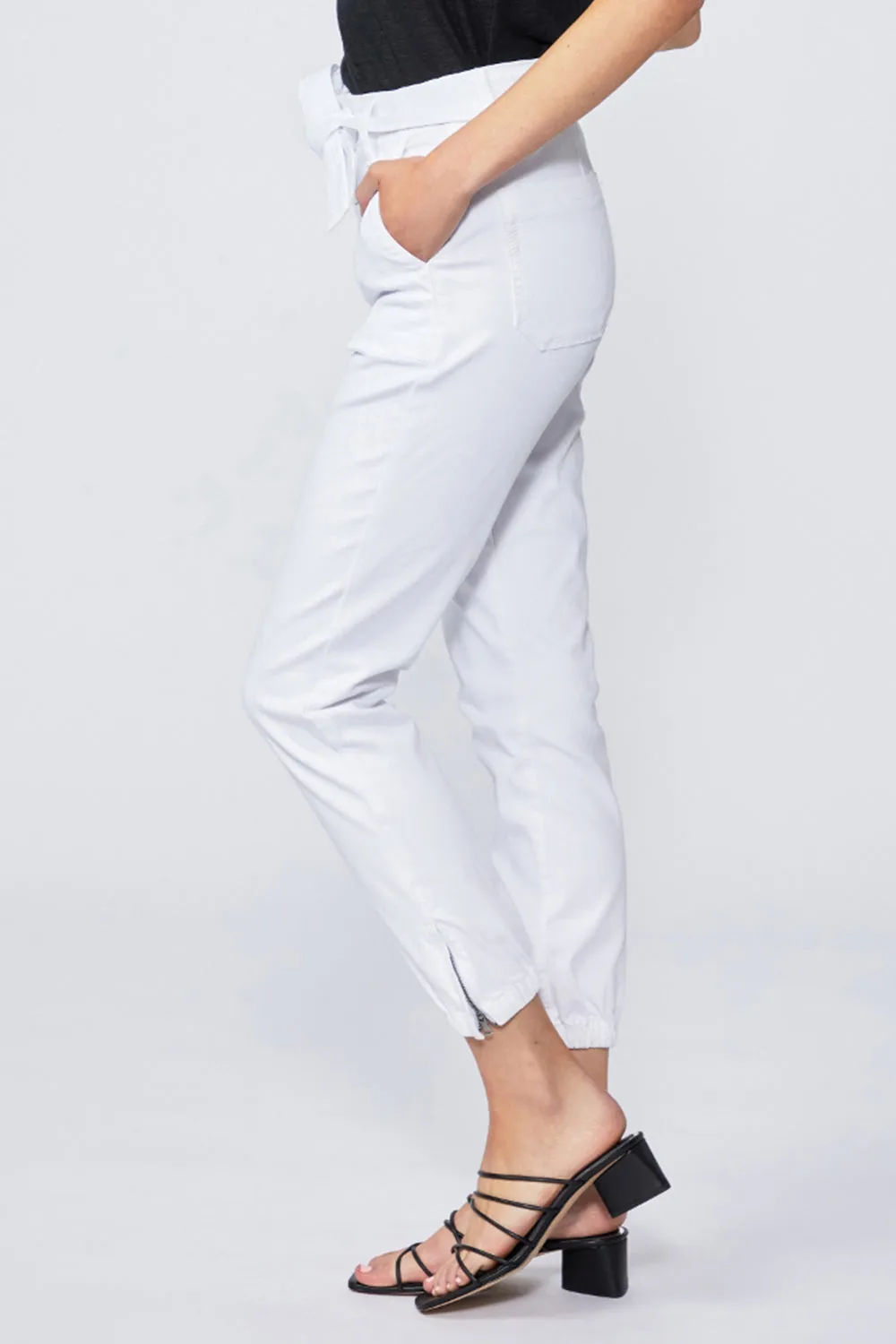 PAIGE - MAYSLIE HIGH RISE JOGGER CRISP WHITE WAS $419