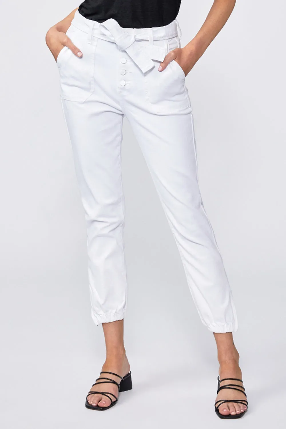 PAIGE - MAYSLIE HIGH RISE JOGGER CRISP WHITE WAS $419