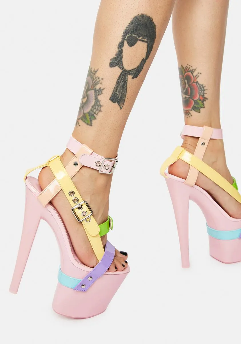 Pastel X Bondage Platform Heels