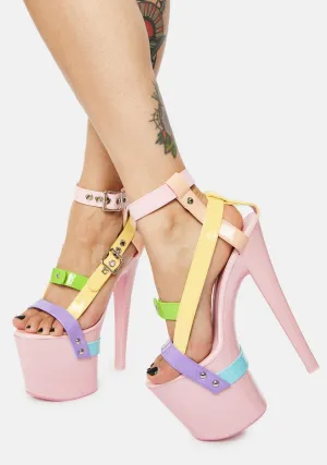 Pastel X Bondage Platform Heels