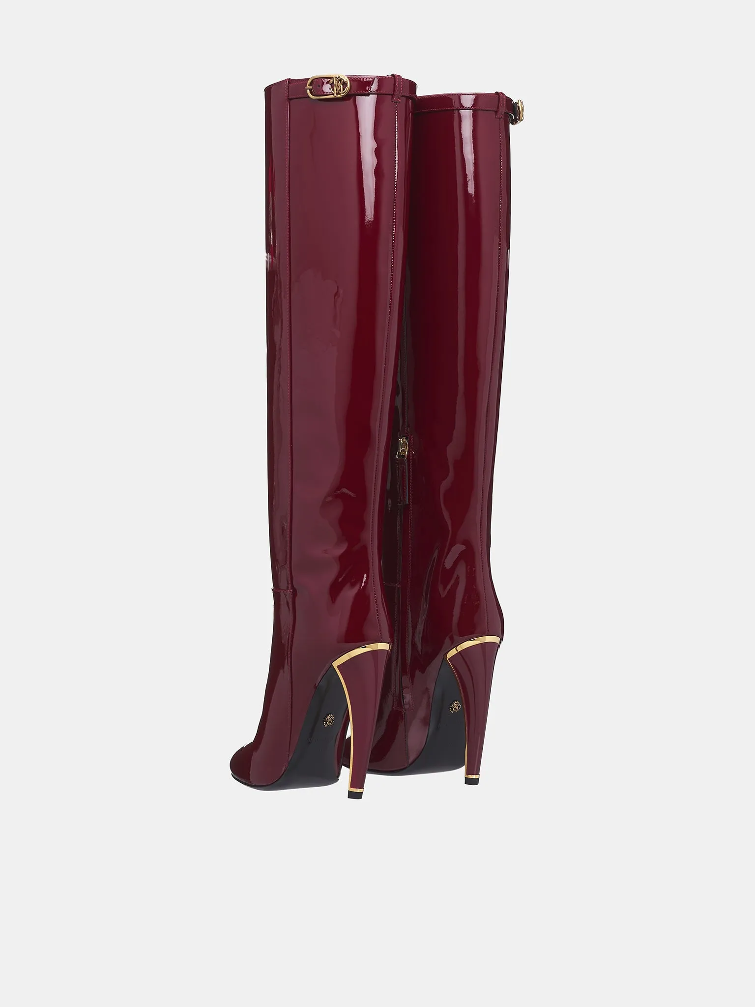 Patent Leather Knee High Boots (TKS015-PZV00C-BORDEAUX)