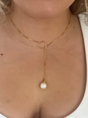 Pearl Heart Thread Necklace