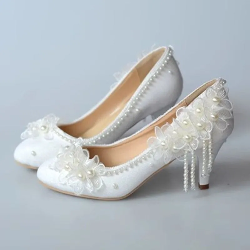 Pearlflower High Heels Tassel for Brides and Wedding Parties