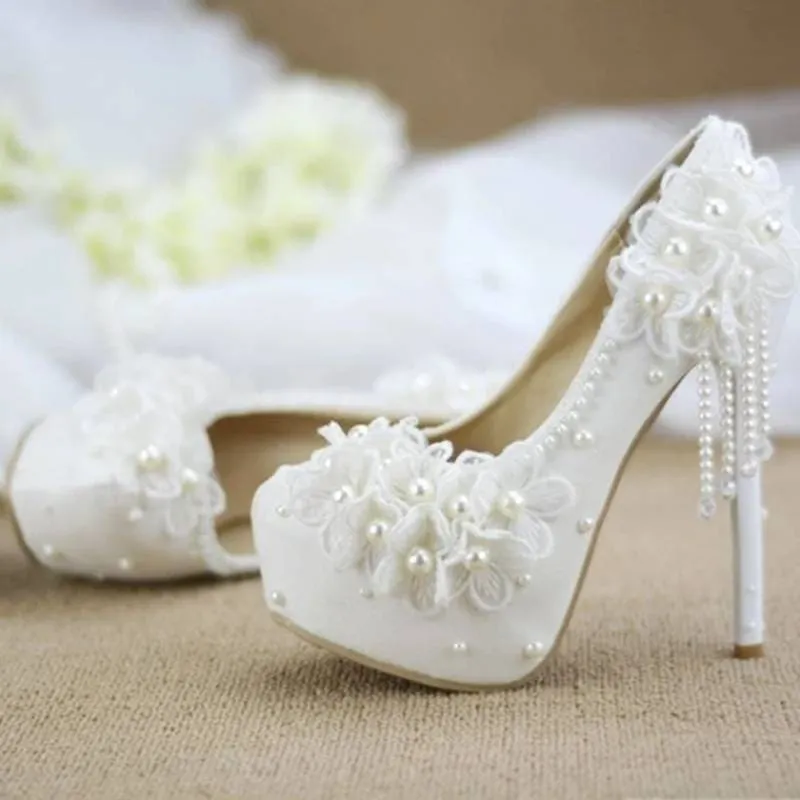 Pearlflower High Heels Tassel for Brides and Wedding Parties