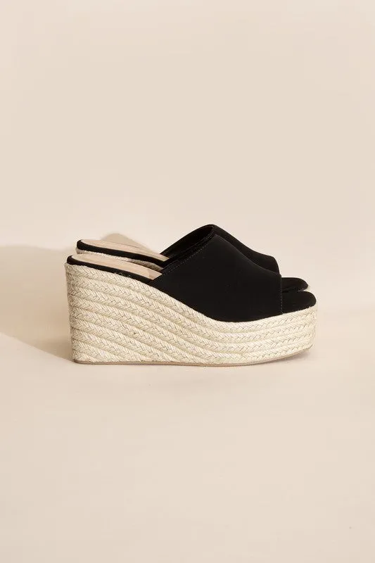 PLATFORM WEDGE SLIDE HEELS