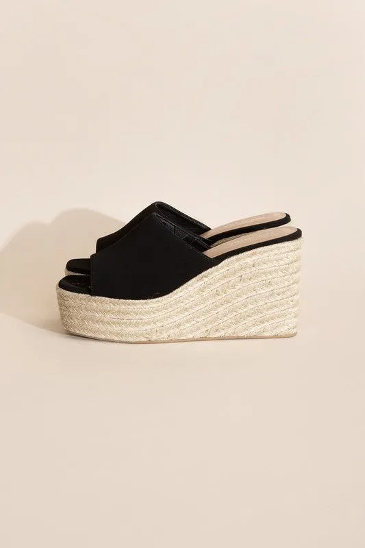 PLATFORM WEDGE SLIDE HEELS