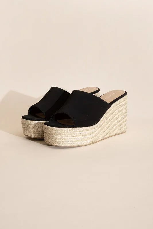 PLATFORM WEDGE SLIDE HEELS