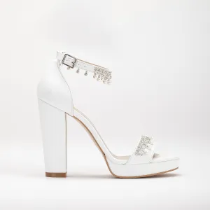 Prairie - Platform Wedding Sandals with Rhinestones