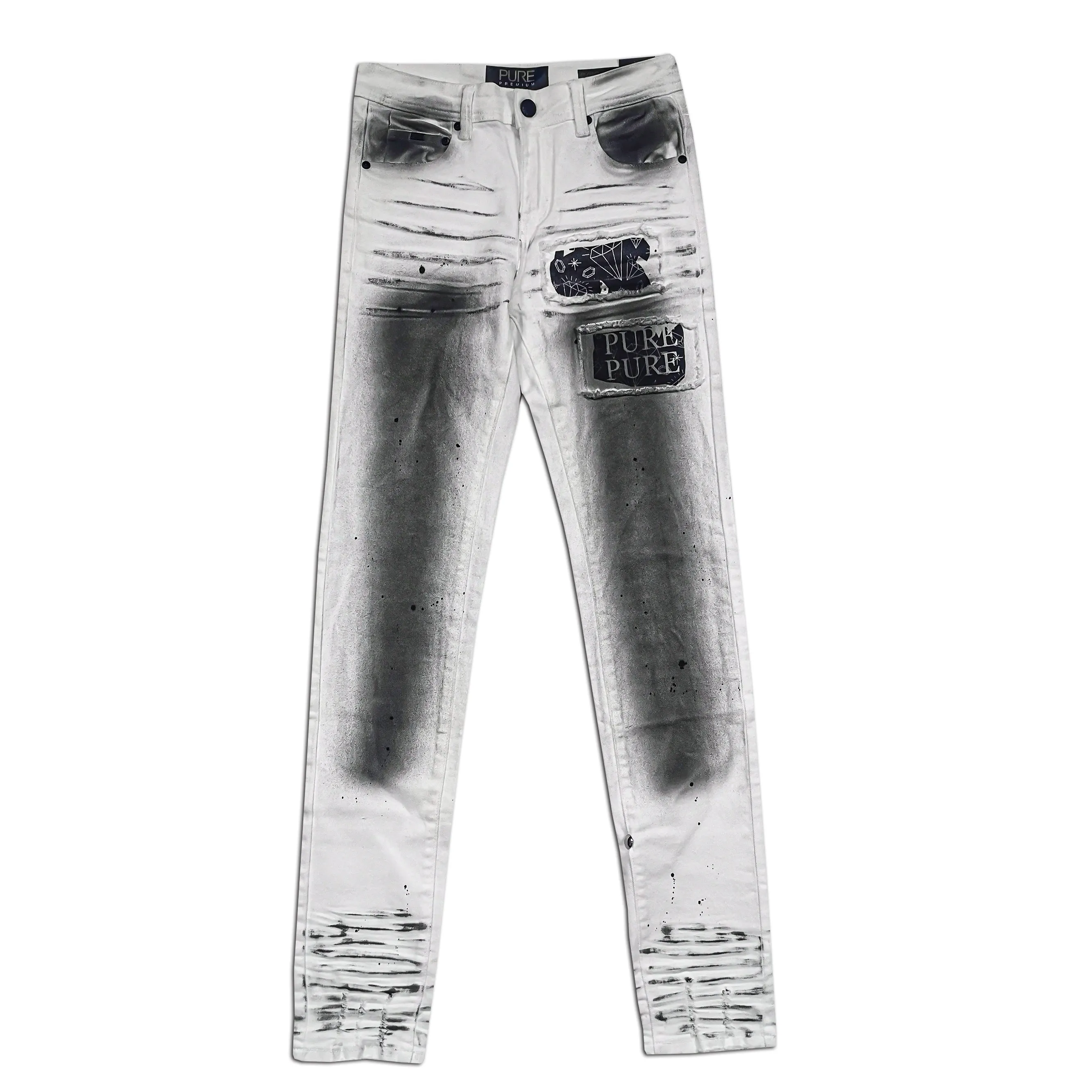 Pure Premium Rosso White Skinny Jeans