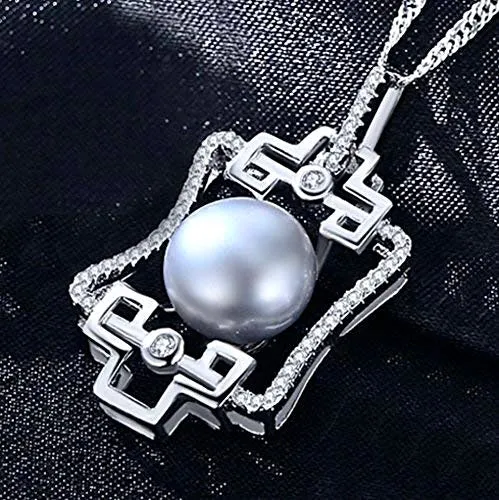 "Genesis" - Gray Freshwater Pearl and Sterling Silver Bridal Necklace