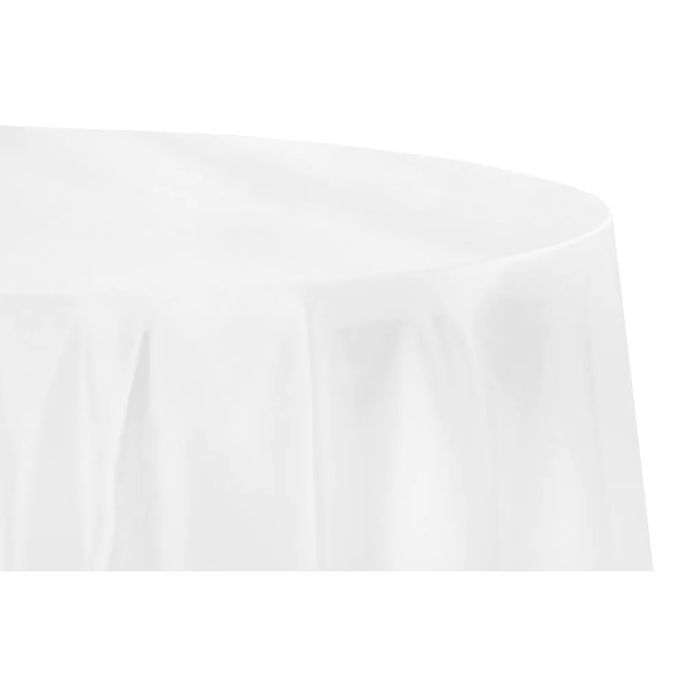 Satin 132" Round Tablecloth - White