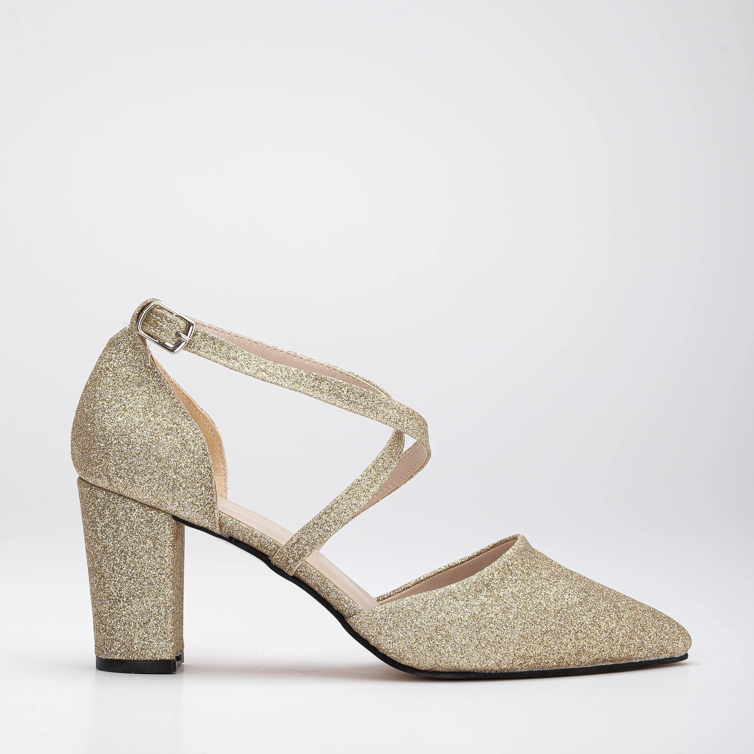 Sina - Gold Glitter Wedding Shoes