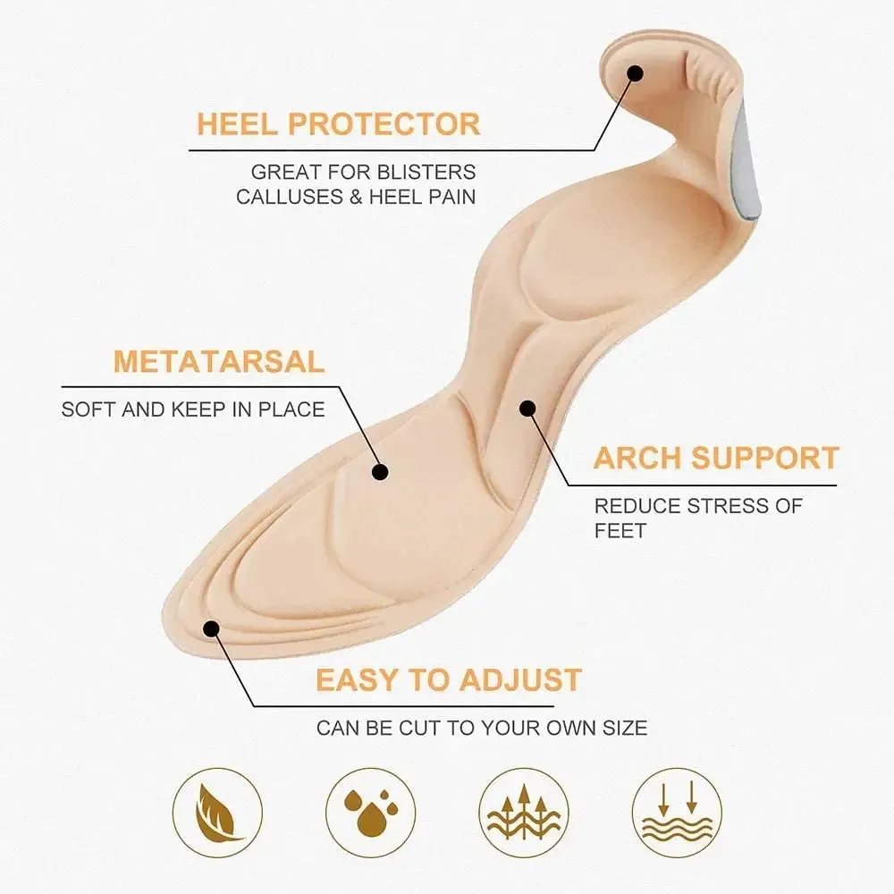 Soft Memory Foam Insole Pad Inserts Heel Post Back Breathable Anti-slip for Women