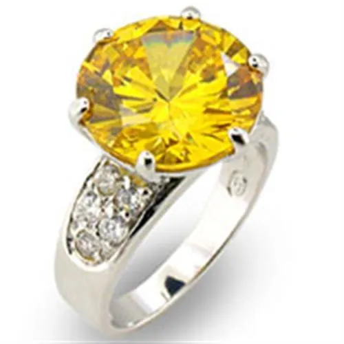 Sterling Silver Ring AAA GRD CZ Citrine 31219 for Women Style High