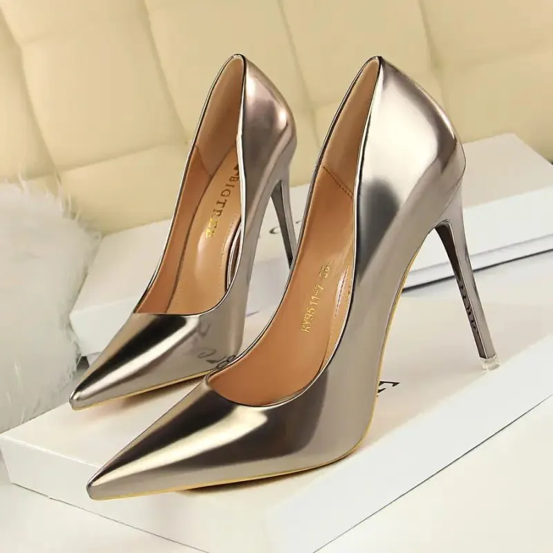 Stunning Stiletto Heels: Imitation Leather, Thin Heel, Heighten Function - Sizes 34-40