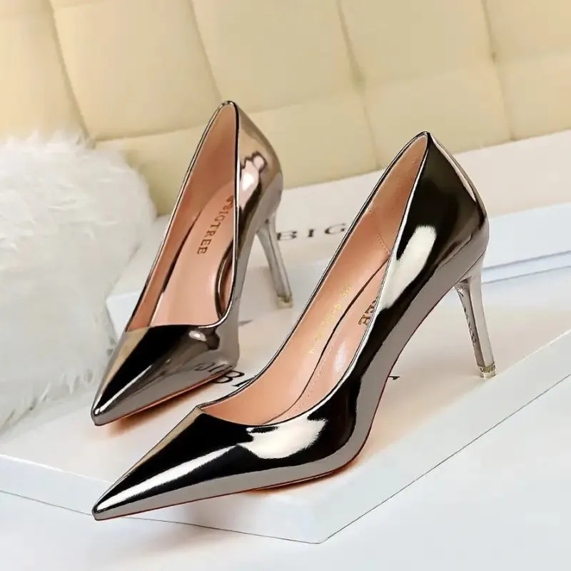 Stunning Stiletto Heels: Imitation Leather, Thin Heel, Heighten Function - Sizes 34-40