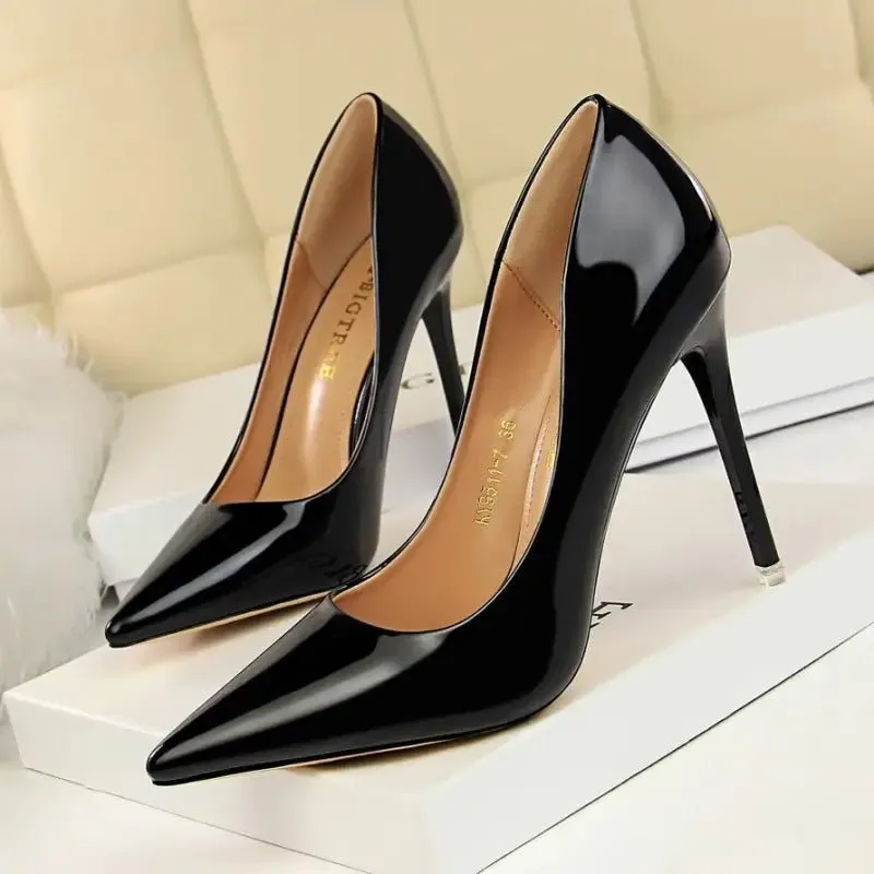 Stunning Stiletto Heels: Imitation Leather, Thin Heel, Heighten Function - Sizes 34-40