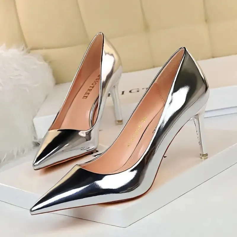 Stunning Stiletto Heels: Imitation Leather, Thin Heel, Heighten Function - Sizes 34-40