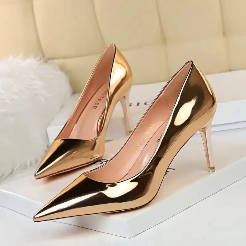 Stunning Stiletto Heels: Imitation Leather, Thin Heel, Heighten Function - Sizes 34-40