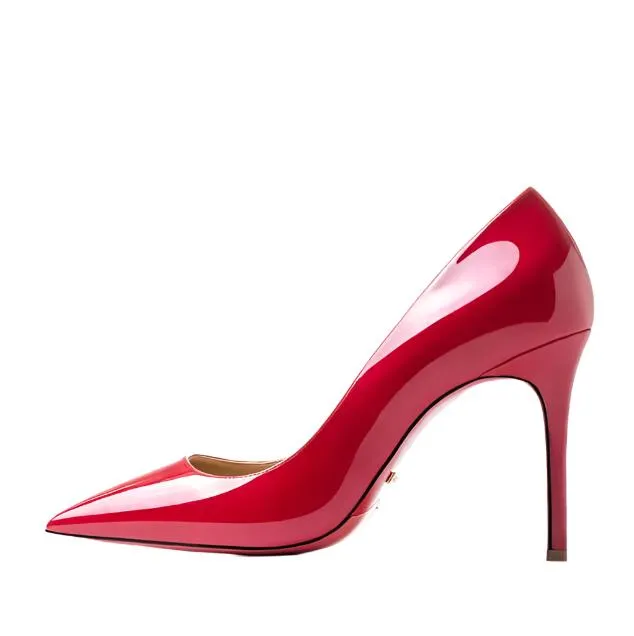 The POX - Leather High Heel Red Bottoms Stiletto Pumps For Women 8-12CM