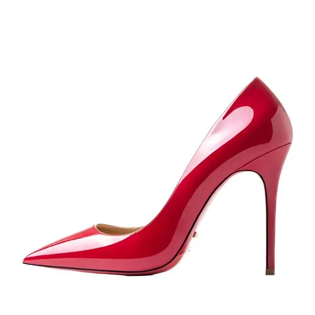 The POX - Leather High Heel Red Bottoms Stiletto Pumps For Women 8-12CM