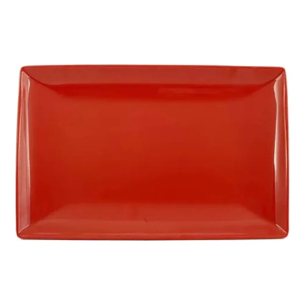 Thunder Group 47128PR Classic Pure Red 12-1/2" x 8" Melamine Rectangle Tray, Pack of 12