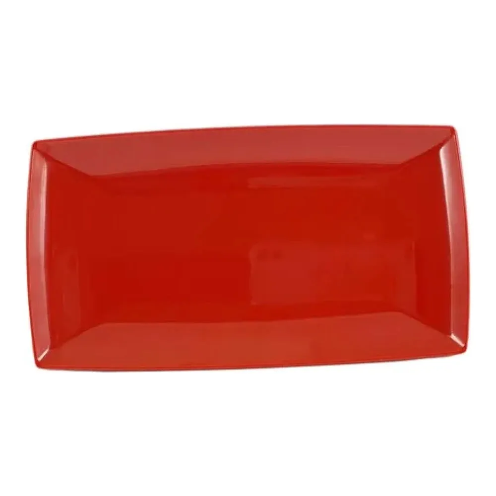 Thunder Group 49095PR Classic Pure Red 9-1/2" x 5-1/4" Melamine Rectangle Tray, Pack of 12