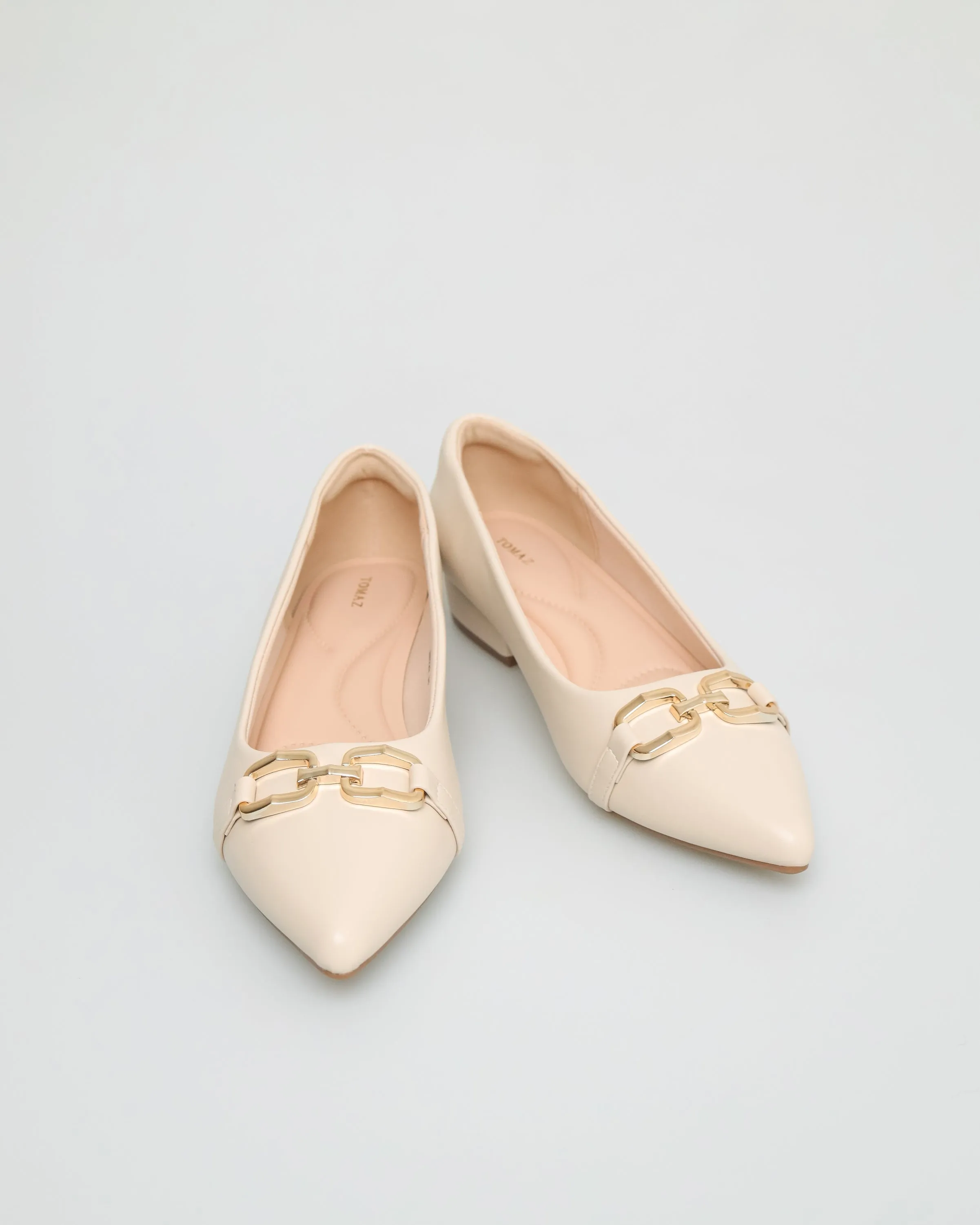 Tomaz NN229 Ladies Pointy Low Heels (Beige)