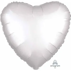 White Satin Heart-Shaped Luxe Flat For Special Occasions