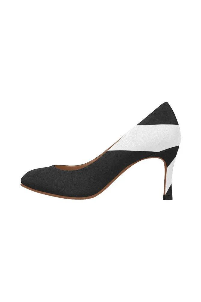 White Stripe Women's High Heels