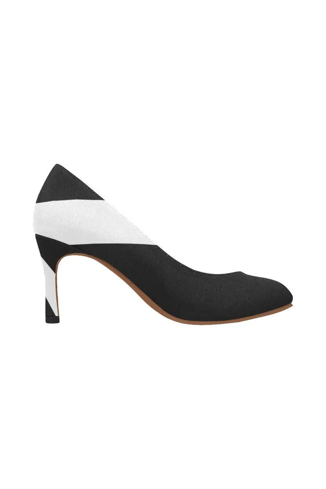 White Stripe Women's High Heels