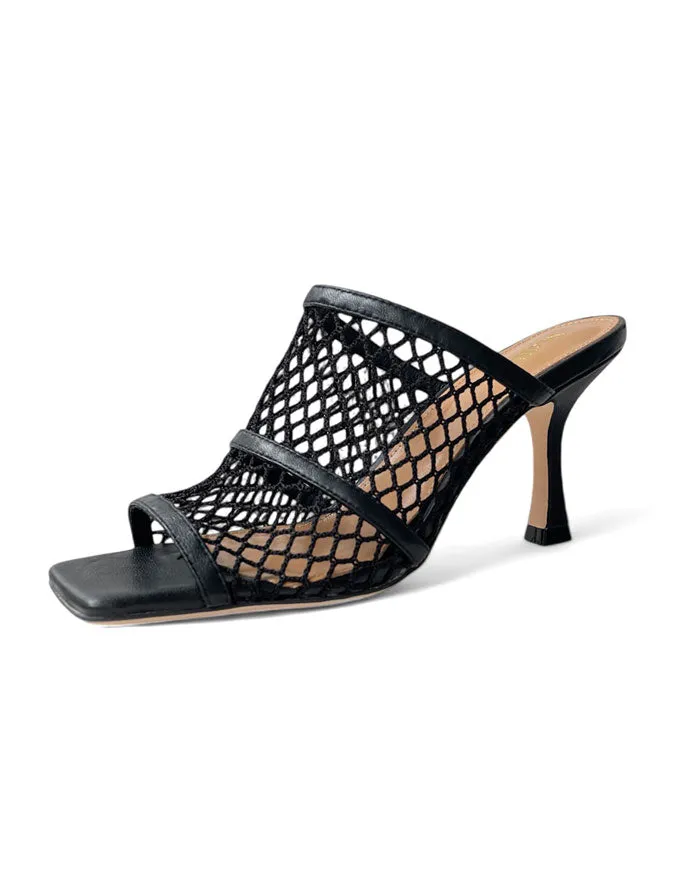 Willow Black Mesh Heels